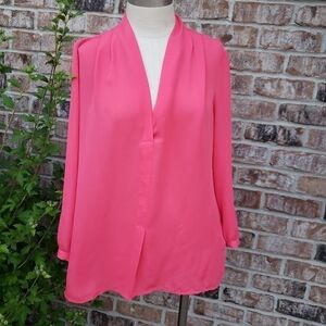 Laundry by Shelli Segal V-Neck Long Sleeves Top M